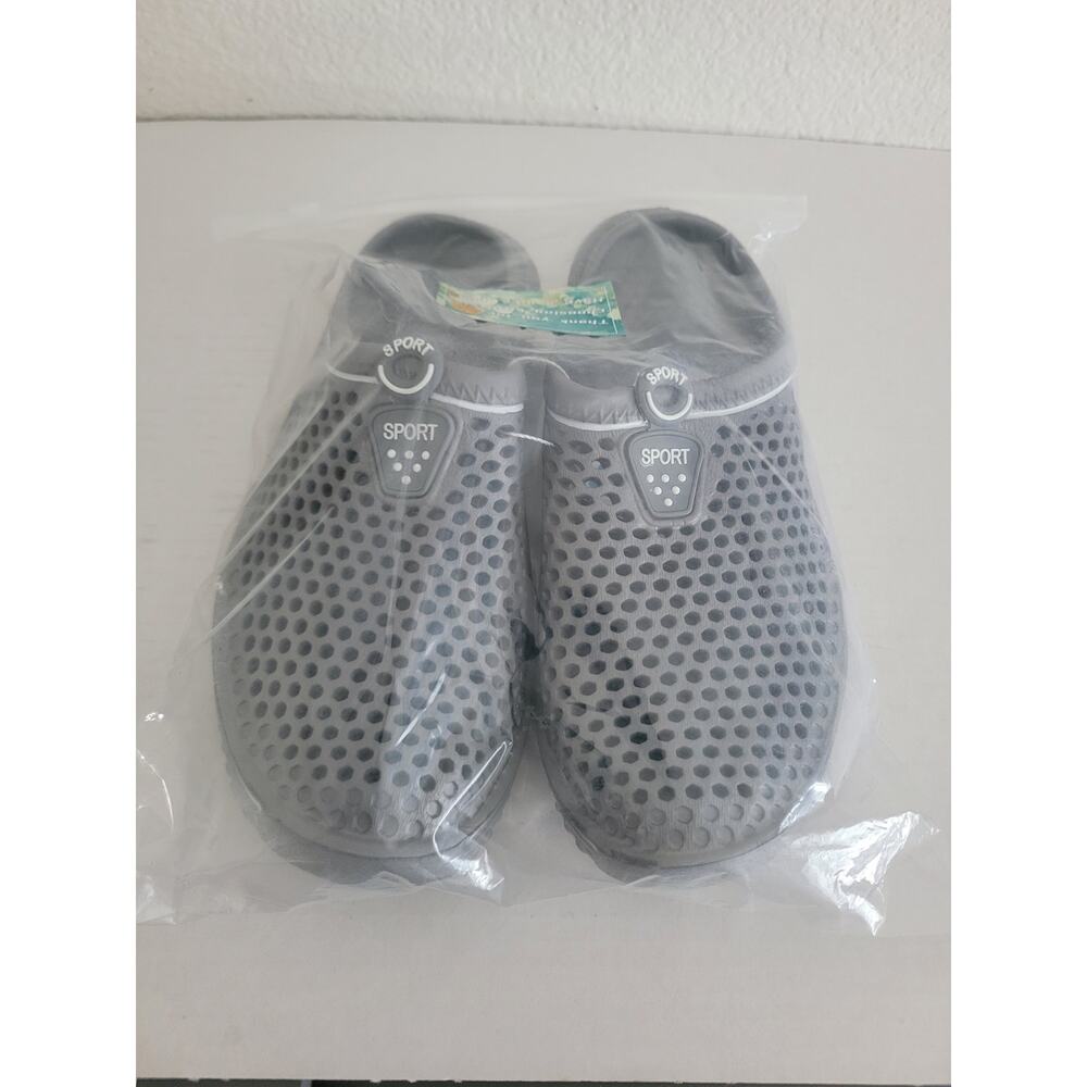 SPORT Rubber Pool‎ Shoes - Gray/White - Size 6-37. (x02g)